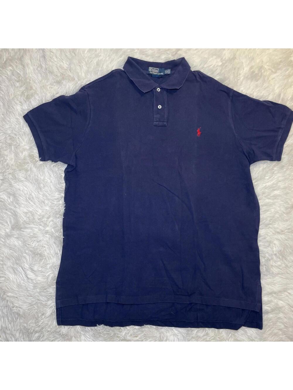 Men's POLO Ralph Lauren Men’s Solid Blue Custom Fit Polo Shirt Size XXL Golf